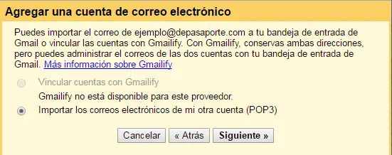 Consultar el correo de otras cuentas paso 3 - Gmail