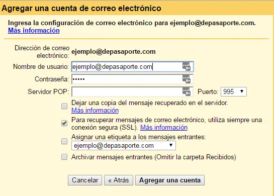 Consultar el correo de otras cuentas 