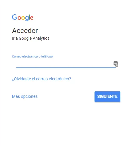 Google Analytics Acceder