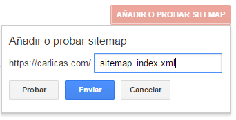 añadir sitemap Google Search Console