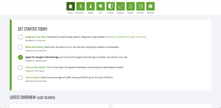 Ezoic primeros pasos