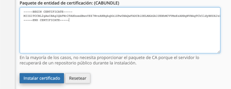 Paquete de entidad de certificación: (CABUNDLE)